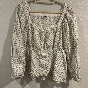 Old Navy Cream Floral Blouse